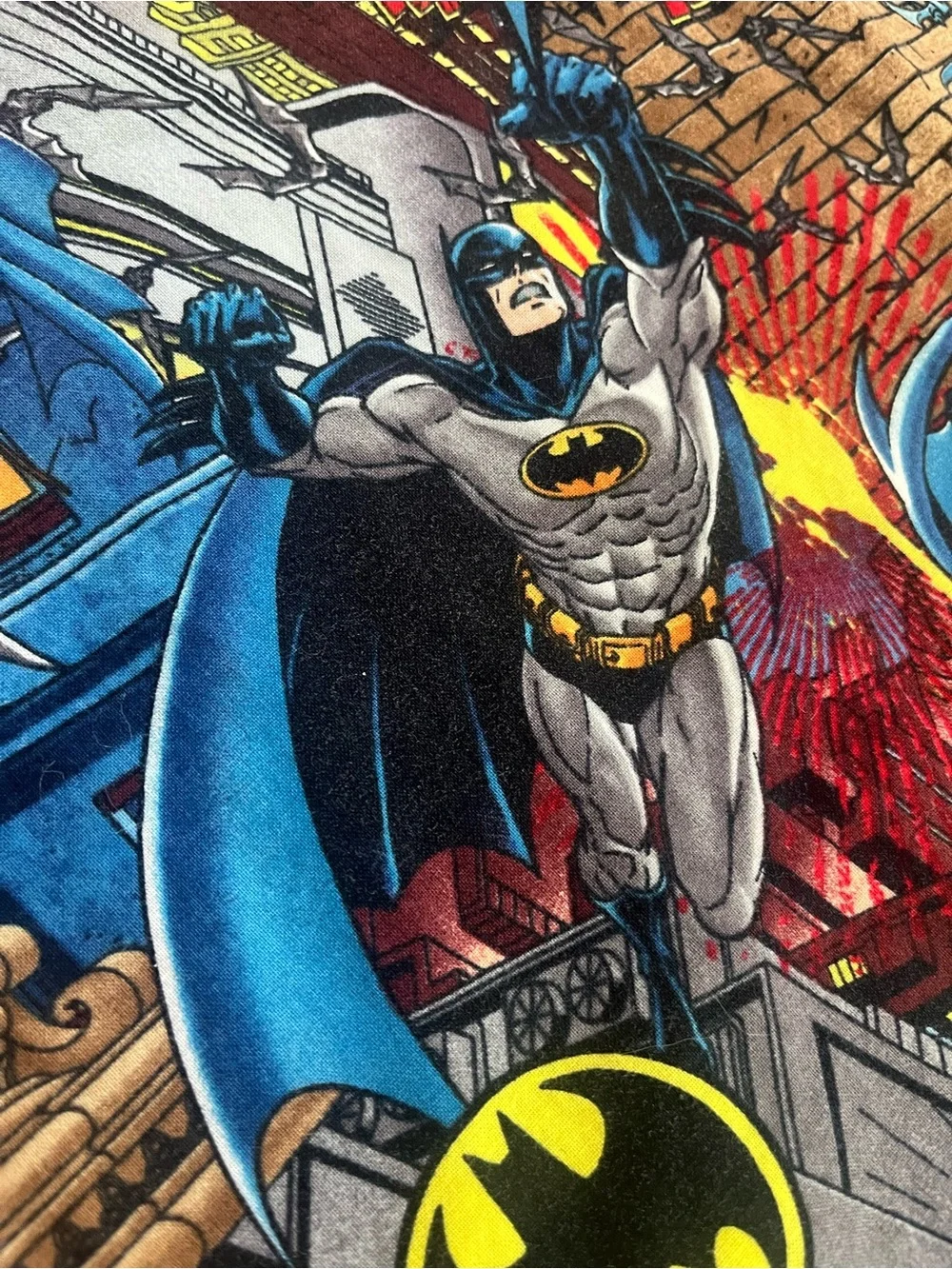 Batman Pillowcase Cover - Red and Blue - Homemade 100% cotton